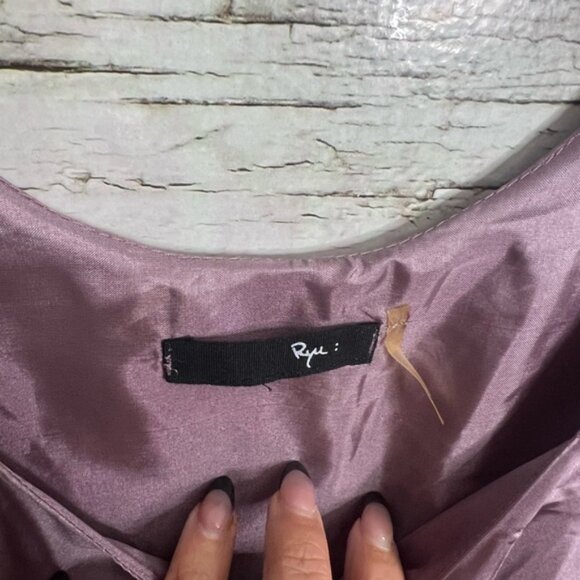 Ryu: Purple Ruffles Midi Dress Size large Anthropologie - Picture 4 of 7